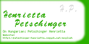 henrietta petschinger business card